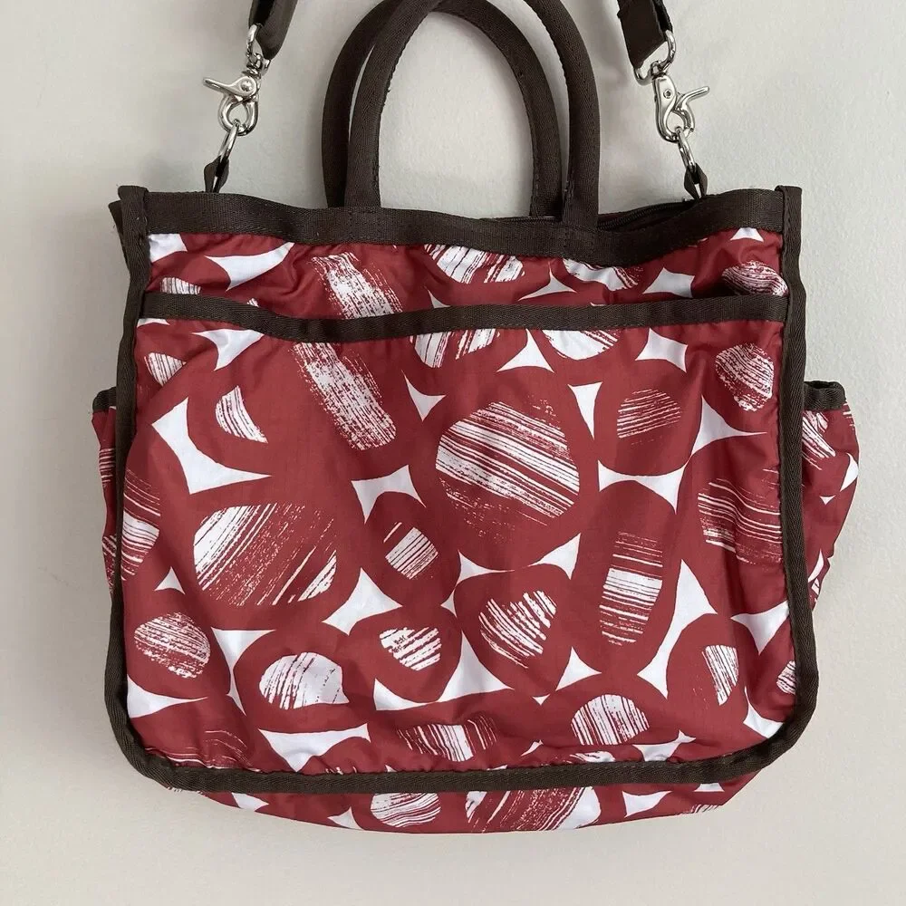 LeSportsac Liz Baby Diaper Bag Tote Large Pockets Rust Brown Utility Carry All